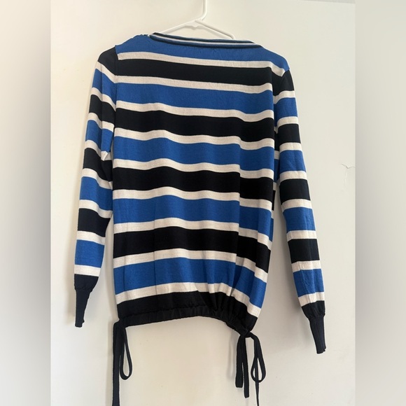 Max Mara Dodo Striped Cinchable Drawstring Merino Wool Pullover Size 4 - Picture 3 of 7